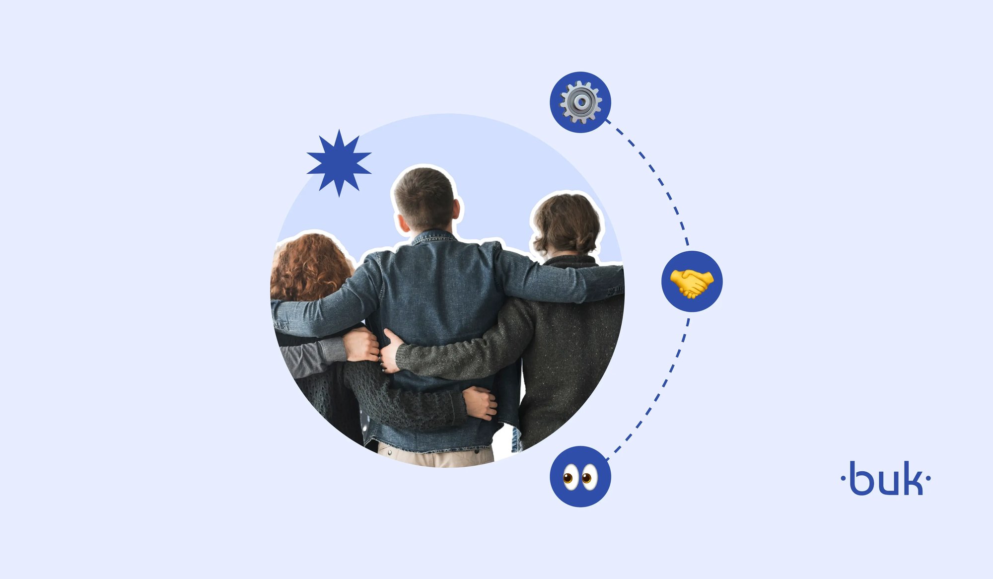 Equipo de trabajo abrazados